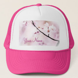 Mooie witte roze Cherry Blossom Sunshine Tree Trucker Pet