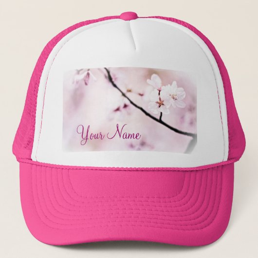 Mooie witte roze Cherry Blossom Sunshine Tree Trucker Pet (Voorkant)