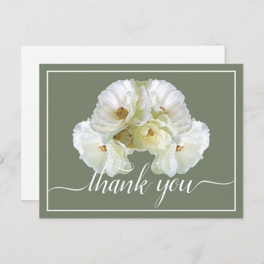 Mooie witte roze kleur achtergrond Chic Dank u Briefkaart (Voorkant / Achterkant)