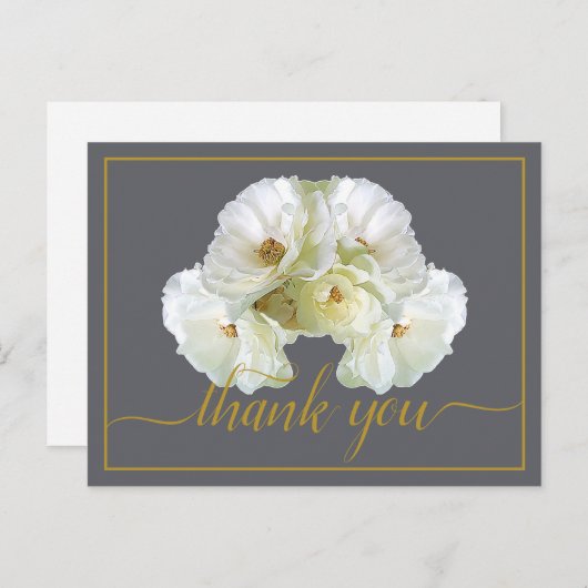 Mooie witte roze kleur achtergrond Chic Dank u Briefkaart (Voorkant / Achterkant)