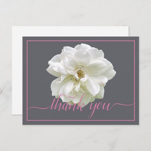 Mooie witte roze kleur achtergrond Chic Dank u Briefkaart (Voorkant / Achterkant)