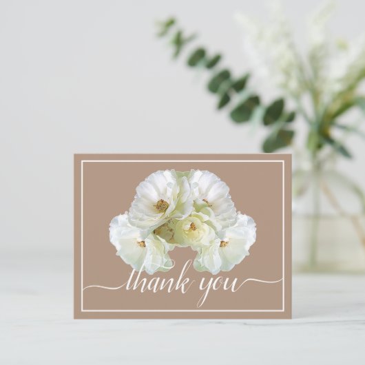 Mooie witte roze kleur achtergrond Chic Dank u Briefkaart (Staand voorkant)