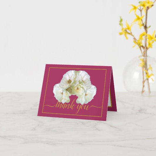 Mooie witte roze kleur achtergrond Chic Dank u Kaart (Gele Bloem)