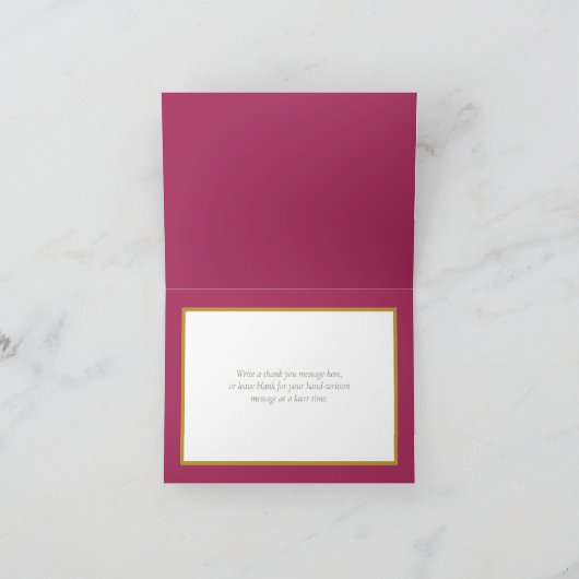 Mooie witte roze kleur achtergrond Chic Dank u Kaart (Binnen)