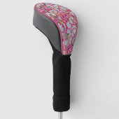 Mooie witte roze paisley patronen golfheadcover (Schuin)