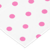 Mooie witte roze polka stippen tafelkleed (Gekanteld)