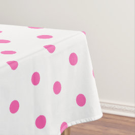 Mooie witte roze polka stippen tafelkleed