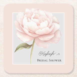 Mooie Witte Roze Roos Bloem Bruidsdouche  Kartonnen Onderzetters