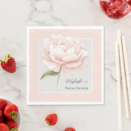 Mooie Witte Roze Roos Bloem Bruiloft Feest Servet