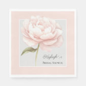 Mooie Witte Roze Roos Bloem Bruiloft Feest Servet (Voorkant)