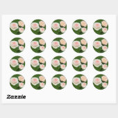 Mooie witte roze rozen ronde sticker (Vel)