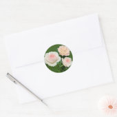 Mooie witte roze rozen ronde sticker (Envelop)