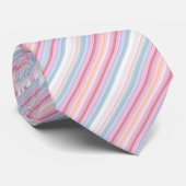 Mooie witte roze strepen stropdas (Opgerold)