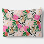 Mooie Witte Roze Tijger Bloemenschildering Etui (Achterkant)