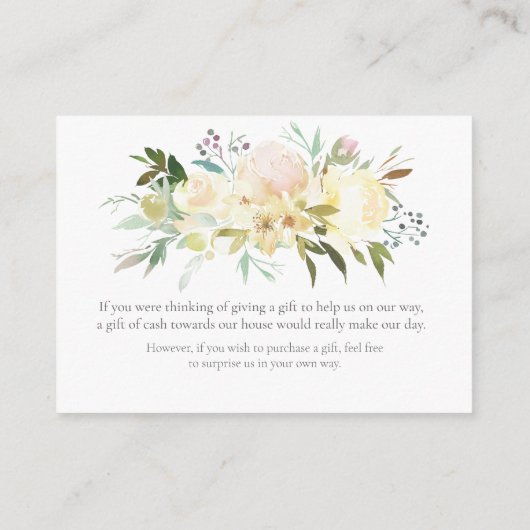 Mooie witte rozen Bloemen Wishing Well Bruiloft Informatiekaartje (Achterkant)