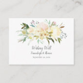 Mooie witte rozen Bloemen Wishing Well Bruiloft Informatiekaartje (Voorkant)