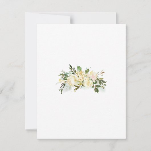 Mooie witte rozen bloemig save the date (Achterkant)