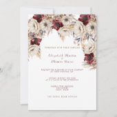 Mooie Witte Rozen  Bordeaux Klaprozen Kaart (Voorkant)