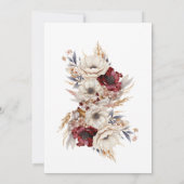 Mooie Witte Rozen Bourgondië Klaprozen Kaart (Achterkant)