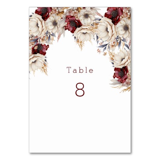 Mooie witte rozen Bourgondische papavers Kaart (Achterkant)