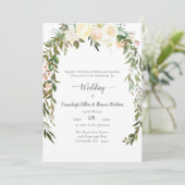 Mooie witte rozen die het huwelijk van Floral hebb Kaart (Staand voorkant)