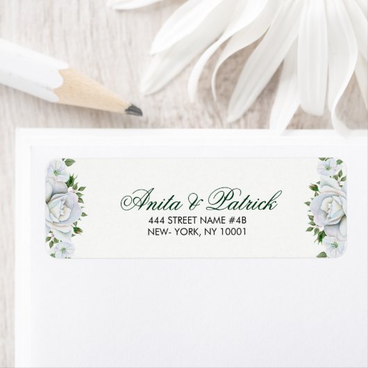 Mooie witte rozen etiket (Insitu)