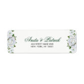 Mooie witte rozen etiket (Voorkant)