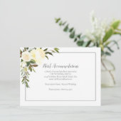 Mooie Witte Rozen Floral Hotel Accommodaties Informatiekaartje (Staand voorkant)