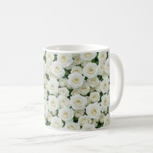 Mooie Witte Rozen Koffiemok (Voorkant rechts)
