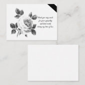 Mooie witte rozen na begrafenis bedankkaart notitiekaartje (Voorkant / Achterkant)