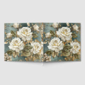 Mooie Witte Rozen op Blauw Gastenboek (Volledig)