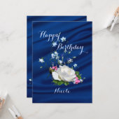 Mooie witte rozen voor de verjaardag van de dochte kaart (Voorkant / Achterkant in situ)