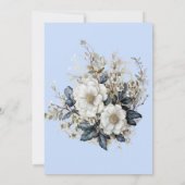 Mooie witte rozen wijnstokken blauwe bladeren kaart (Achterkant)