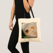 mooie witte rozenbloem en ladybug tote bag (Voorkant (product))