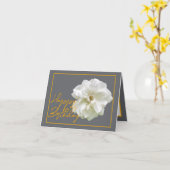 Mooie witte rozenbloem  Happy Birthday Kaart (Gele Bloem)