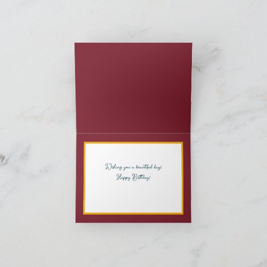 Mooie witte rozenbloem  Happy Birthday Kaart (Binnen)