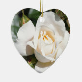 mooie witte rozenbloem, liefde en romance keramisch ornament (Rechts)