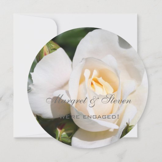 Mooie witte rozenbloem-verlofpartij kaart (Achterkant)