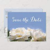 mooie witte rozenbloemen met uitzondering van de d aankondigingskaart (Voorkant / Achterkant)