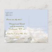 mooie witte rozenbloemen met uitzondering van de d aankondigingskaart (Achterkant)