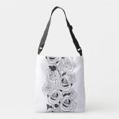 mooie witte rozenpatronen crossbody tas (Achterkant)