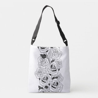 mooie witte rozenpatronen crossbody tas