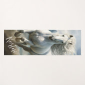 Mooie witte ruitersport yogamat (Voorkant (horizontaal))