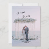 Mooie witte save the date bruiloft uitnodiging (Voorkant)