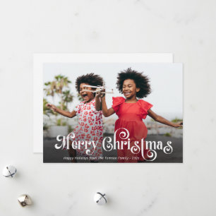 mooie witte script foto kerstkaart