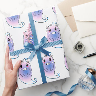 Mooie witte spookachtige kerstverpakkings papier v