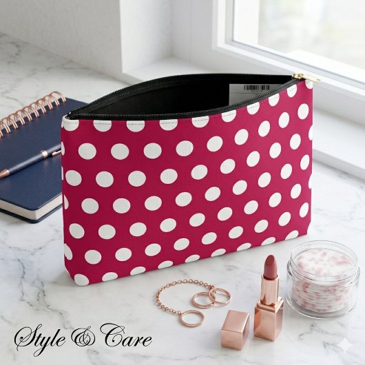 Mooie Witte Stip Rode Roos Rits Accessoire Etui