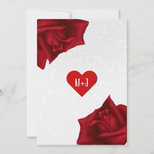 Mooie witte textuur rode rozen Vrijgezellenfeest Kaart (Achterkant)