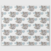 Mooie witte tijger cadeaupapier (Vlak)