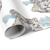 Mooie witte tijger cadeaupapier (Rol Hoek)